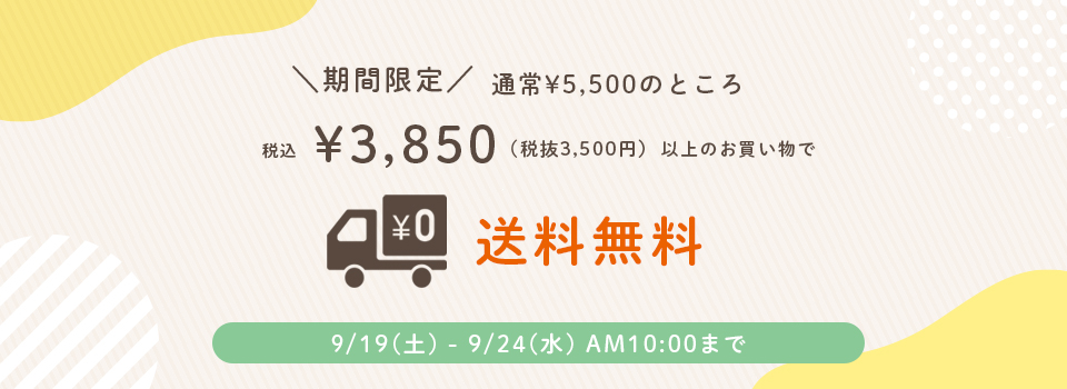 送料無料ラインダウン施策バナー